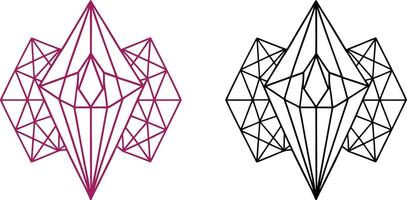 Crystal mandala design lineart. vector