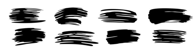 Set of black bush strokes in format vector