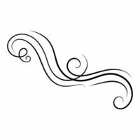 flourish Swirl ornament stroke text elements vector