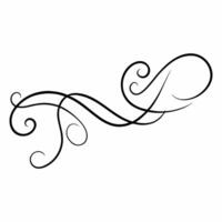 calligraphy flourish drawing of a swirl vector