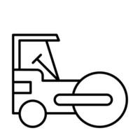 A line drawing of a bulldozer vector