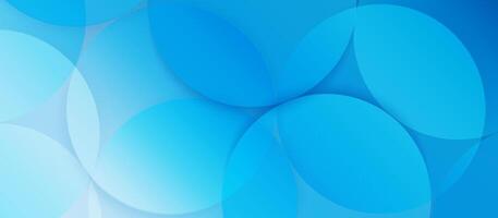 Abstract Blue Overlapping Circles Background with Soft Gradient Light vector