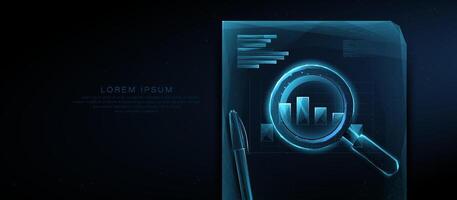Futuristic Data Analysis and Business Report Visualization vector