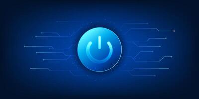 Technology switch background, the on off button on the side is a technology circuit, representing the beginning of limitless technology, a symbol of unlocking potential, towards possibilities. vector