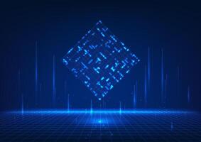 Quantum technology, a box of dots, a quantum computer that can process massive amounts of data at high speeds, unlocking new potential in AI, cryptography, and molecular simulations in science. vector