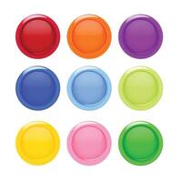 Colorful 3d glossy round buttons vector