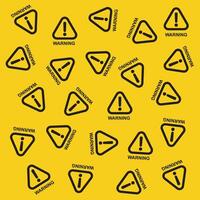 Warning sign pattern on yellow background vector