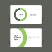 Simple Business card design concept with green circle vector