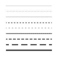 Dash lines in different size and shapes vector