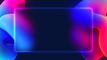 3D Animated UI Template with Abstract Fluid Shapes and a Frosted Glass Panel video