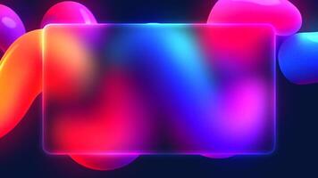 Abstract 3D UI Animation with Neon Floating Shapes and a Frosted Glass Interface video