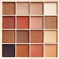 Eyeshadows palette as close up texture background Beauty product cosmetic powder for make up eye, beige brown color scheme, matte and shimmer tints. Aesthetic photo pattern, cosmetics