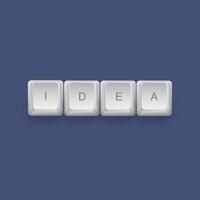 Idea text on a 3d keyboard button with shadow vector