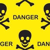 Repeatable danger zone -skull and bone pattern vector