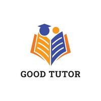 Good Tutor Course Class Book Study Education with Bachelor Toga in University Logo Template vector