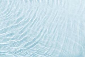 Clear water and waves at sunlight, sun flare and bright white reflections on blue, turquoise water surface. Summer vivid gradient color, graphic nature, dynamic aquatic ripples pattern, aesthetics photo