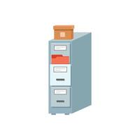 File cabinet with file box and file folder illustration vector