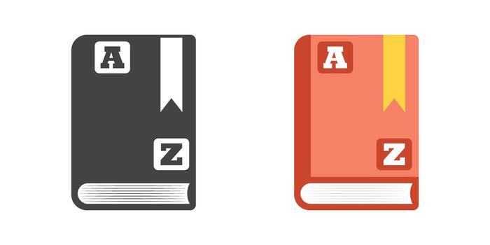 Two books with the letters a and z on them vector