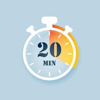 The 20 minutes icon on a blue background vector