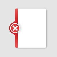 A blank white folder with a red cross on it vector