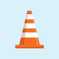 A traffic cone on a blue background vector