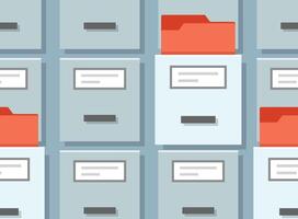 File cabinet with red folder vector