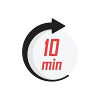A clock with a 10 minute icon vector