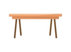 Wooden table with two legs on a white background vector