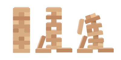 Jenga tower block building game vector