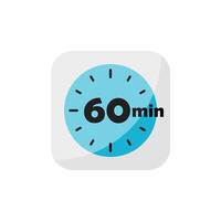 60 minute timer icon on white background vector
