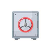 A safe box with a red button on it vector