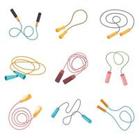 A set of different colored jump ropes vector