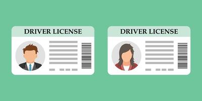 Driver license and driver license card vector