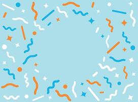 A circle with confetti and stars on a blue background vector