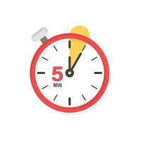 A stopwatch with the five minute mark on it vector