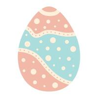 Easter egg with cute pattern isolated on white background vector
