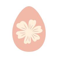 Easter egg with flower pattern vector