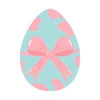 Easter egg with bow isolated on white background. vector
