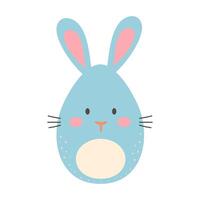 Cute Easter bunny in the form of egg isolated on white background. vector