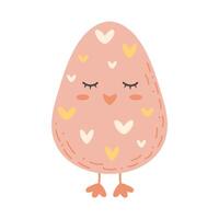Cute Easter chick in the shape of egg isolated on white background vector