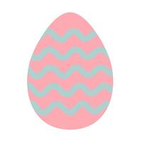 Pink Easter egg with wave pattern vector