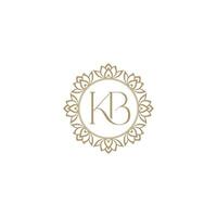 KB monogram letters, Lettering K and B logo design with circle pattern gold color for branding business, company identity, advertisement material vector