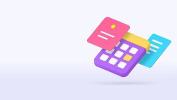 Calendar reminder deadline urgency data with notes banner copy space illustration vector