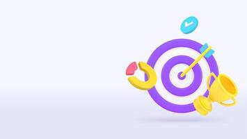 Success business strategy target achievement dartboard arrow in bullseye banner copy space vector