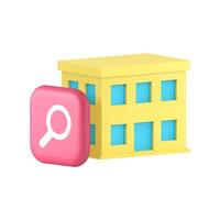 Real estate city building searching guide map navigation 3d icon realistic illustration vector
