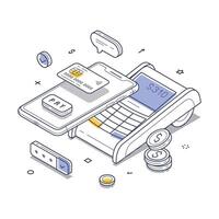 Contactless payment made easy with modern technology and simple design in isometric style vector