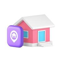 Home house location map pointer GPS search 3d icon realistic illustration vector