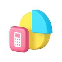 Financial analyzing calculating budget balance money management 3d icon realistic vector