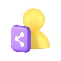 Personal communication contact information sharing social network 3d icon realistic vector