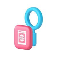Internet information browsing website searching 3d icon realistic illustration vector